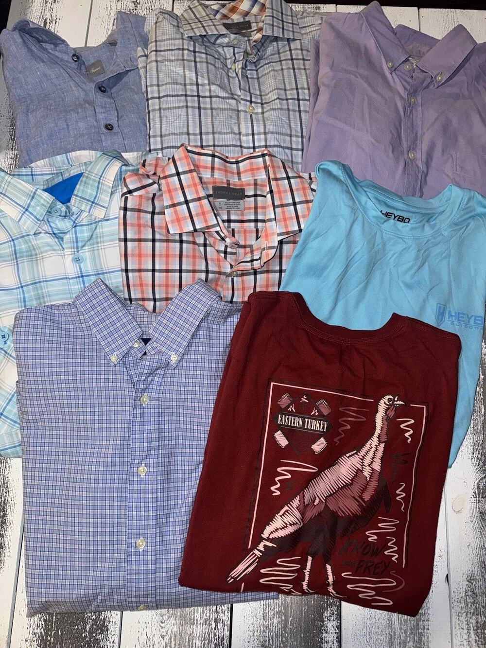 8 Mens Long Sleeve Button Down Up Shirts Lot Size XL Thomas Dean Heybo UA J CREW